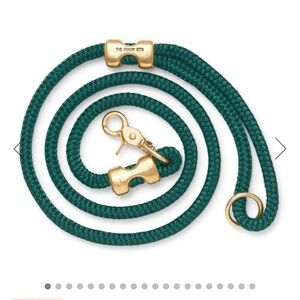New The Foggy Dog Dark Green Marine Rope Leash & Secret Garden Waste Bag Holder